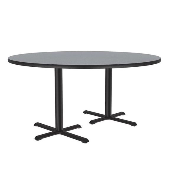 Correll SCT60R-15-98-13 60 in. Cross Base High Pressure Laminate Cafe & Breakroom Table with Stamped Steel Base - Gray Granite - Round