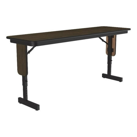 Correll SP 18x60 Adjustable Height Metal/Wood Folding Seminar Table in Walnut
