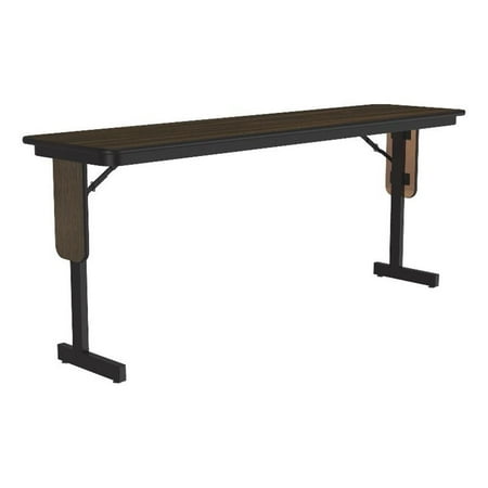Correll SP 18x96 Contemporary Metal/Wood Folding Seminar Table in Walnut