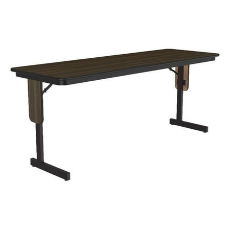 Correll SP 24x72 Contemporary Metal/Wood Folding Seminar Table in Medium Oak