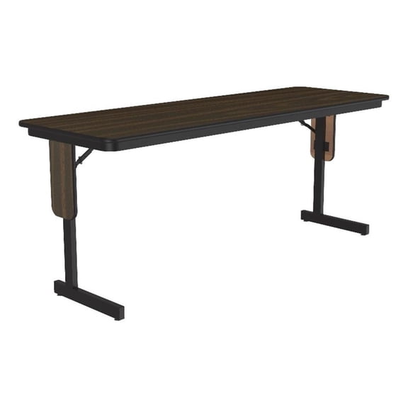 Correll SP 24x72 Contemporary Metal/Wood Folding Seminar Table in Medium Oak