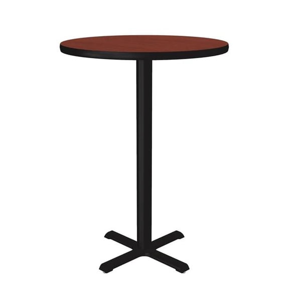 Correll SXB24R-21-98-21 24 in. X-Base High Pressure Laminate Cafe & Breakroom Table with Stamped Steel Base - Cherry - Round