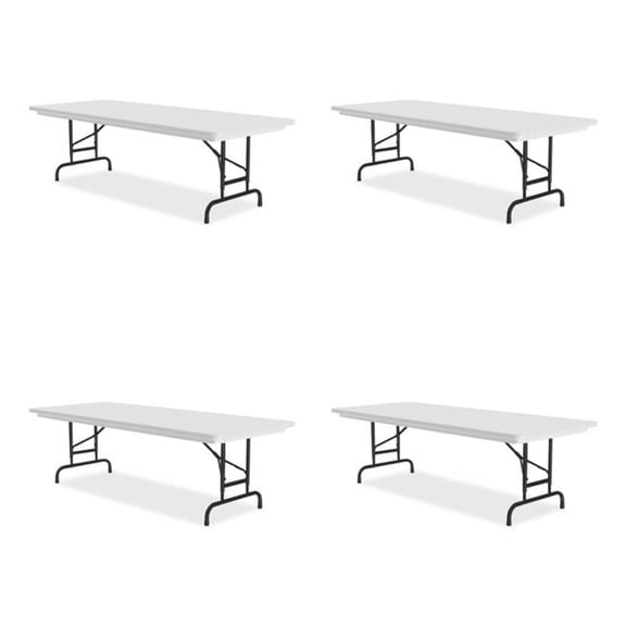 Correll CRLRA3072234P Adjustable Folding Table, Rectangular, 72 x 30 x 22 to 32 in., Gray Granite Top, Black Legs