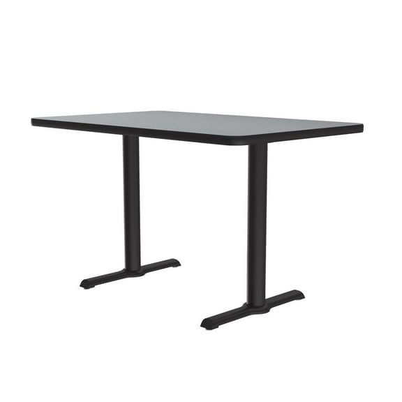 Correll Table Height Thermal Fused Laminate Café and Breakroom Table, 30x48", RECTANGULAR GRAY GRANITE BLACK