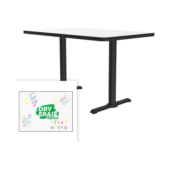 Correll - Table - rectangular - frosty white - black base