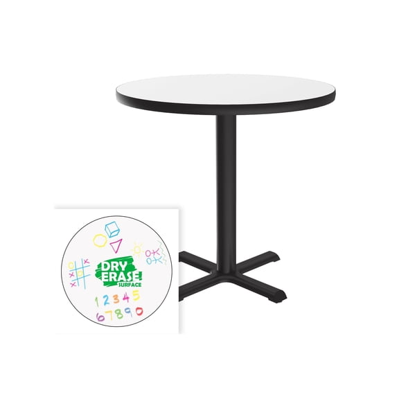 Correll - Table - round - frosty white - black base