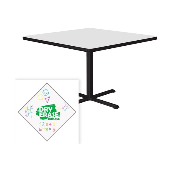 Correll - Table - square - frosty white - black base