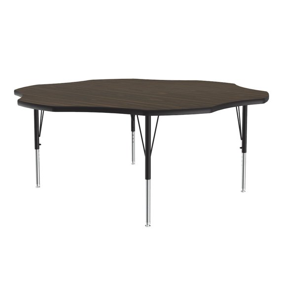 Correll Thermal Fused 60" Flower Laminate Wood Activity Table in Walnut