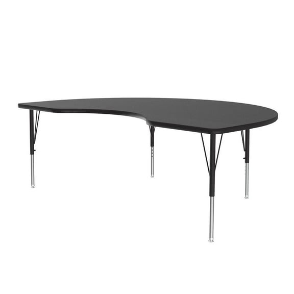 Correll Thermal Fused 72"x 48" Laminate Wood Activity Table in Black Granite