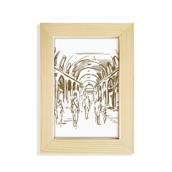 Corridor Landmark Sketch Landscape Desktop Display Photo Frame Picture Art Painting 5x7 inch