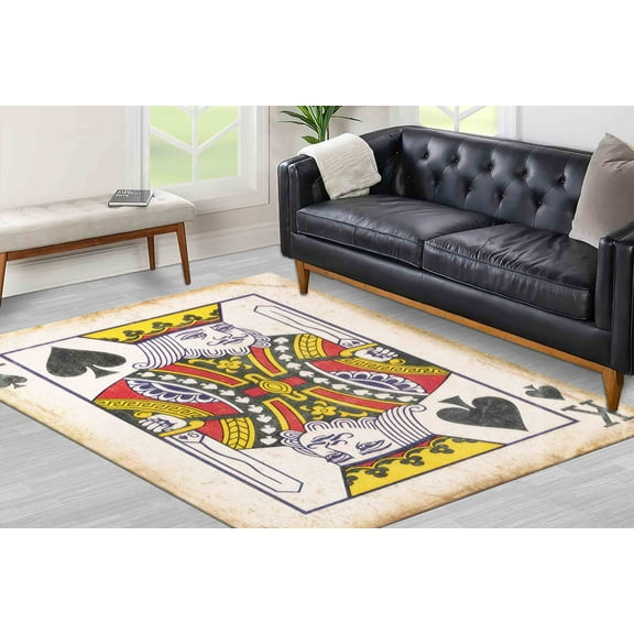 Corridor Rugs, Customs Rugs, Game Room Rug, King of Hearts Rug, Playing Card Rug, Modern Rug, Salon Rug, Machine Washable Rug, Outdoor Rugs, 2.6'x9.2' - 80x280 cm