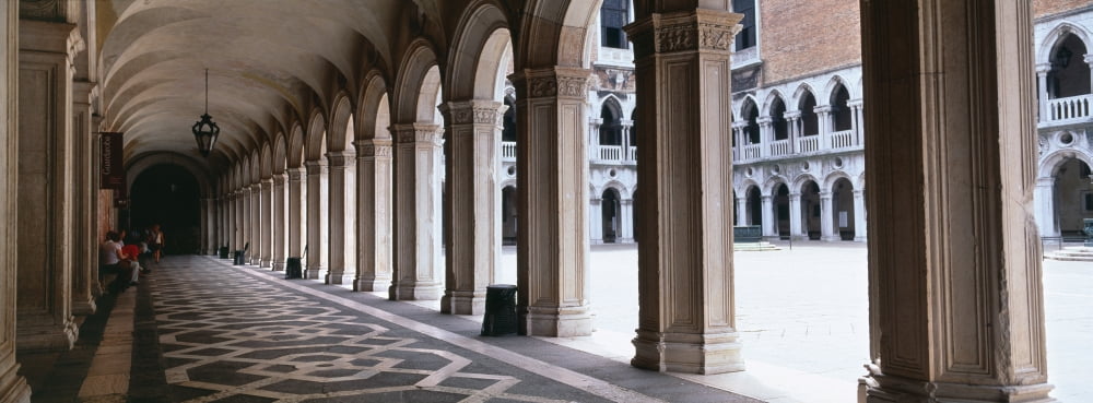 Corridor at a palace Doges Palace Venice Veneto Italy Canvas Art - Panoramic Images (36 x 12)