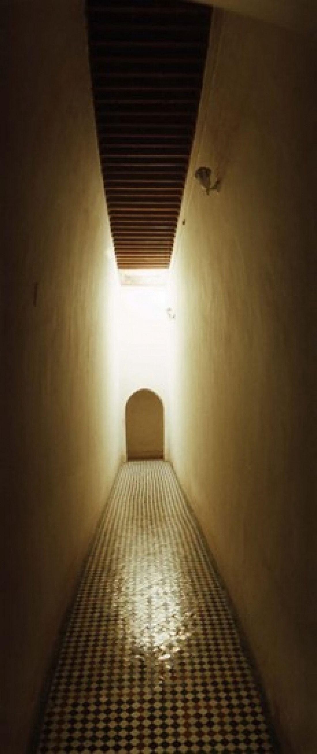 Corridor inside the Bahia Palace Marrakesh Morocco Canvas Art - Panoramic Images (15 x 6)
