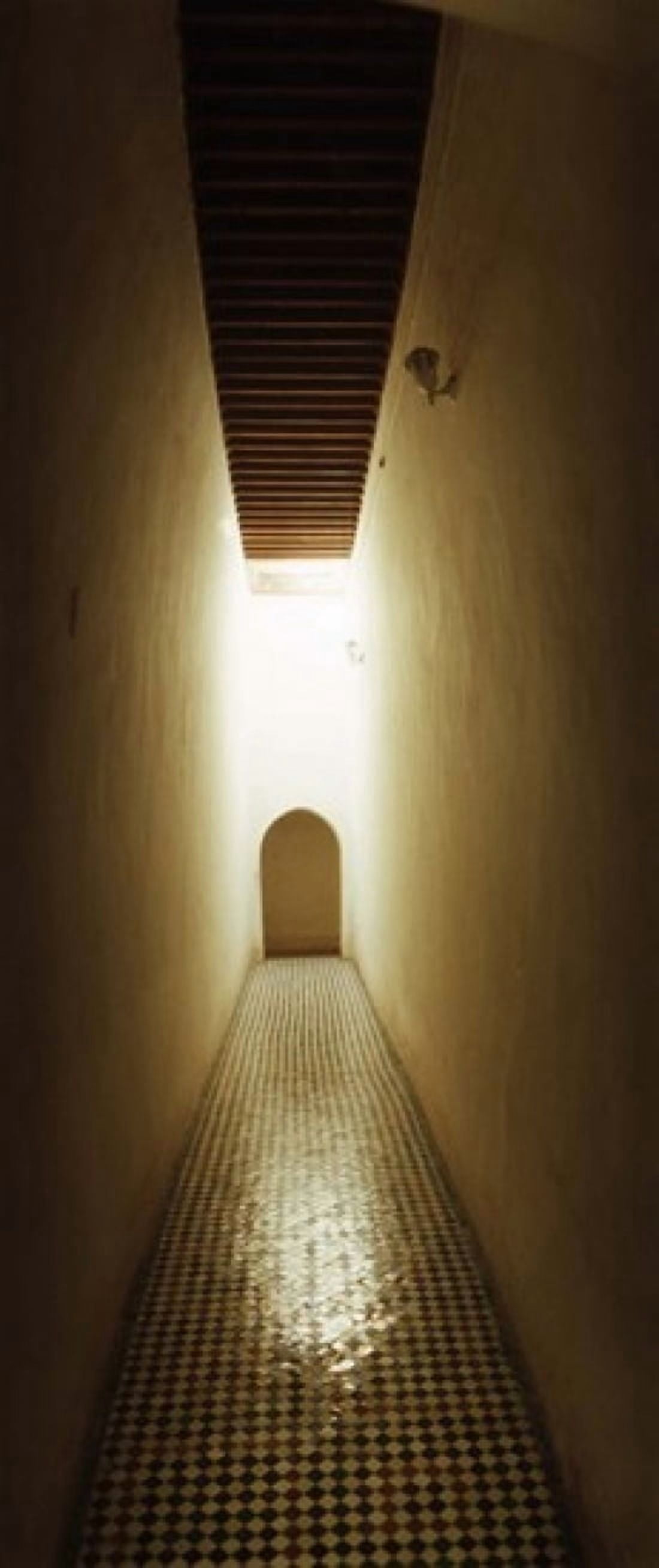 Corridor inside the Bahia Palace Marrakesh Morocco Canvas Art - Panoramic Images (30 x 13)