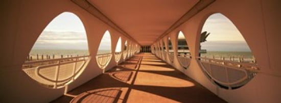 Corridor of a building Lignano Sabbiadoro Italy Canvas Art - Panoramic Images (36 x 13)