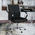 thumbnail image 1 of Corrigan Height Adjustable Faux Leather Office Chair, Small, Black and Chrome, 1 of 9