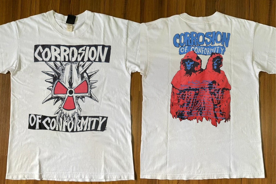 Corrosion Of Conformity 1985 Holier Animosity WHITE T-Shirt Corrosion Of Conformity 1985 Holier Animosity WHITE T-Shirt