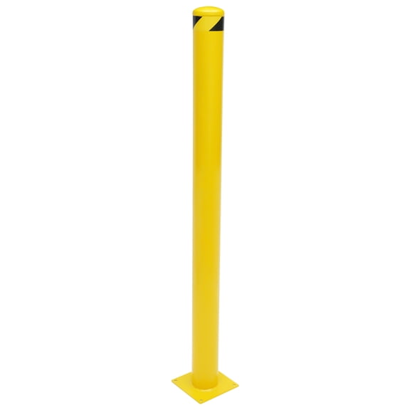 Corrosion Resistant Powder Sprayed Safety Bollard with 2020cm Base & Reflective Stickers for Parking Lot Entrances