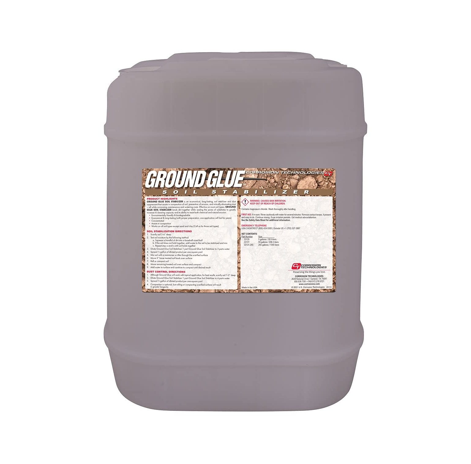 Corrosion Technologies Ground Glue Soil Stabilizer Dirt Road and Dirt