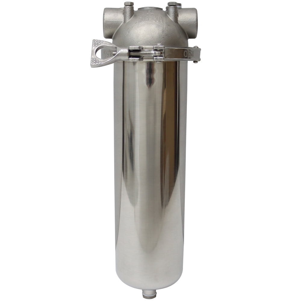 Corrosion-resistant 304 Stainless Steel 145psi Pressure Filter Housing for 10"L Cartridges 3/4"NPT w/Bracket