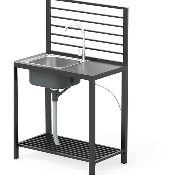 Corrosion-resistant Aluminum, Spacious Countertop - Outdoor Kitchen for Food Preparation and Clean-up