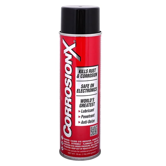 CorrosionX Rust Inhibitor, Industrial-Strength Dielectric Corrosion Prevention, Lubricant & Penetrant for Marine, Automotive, Electronics & RV, Protects Bolts, Cables, Engines, Parts, 16 oz Aerosol