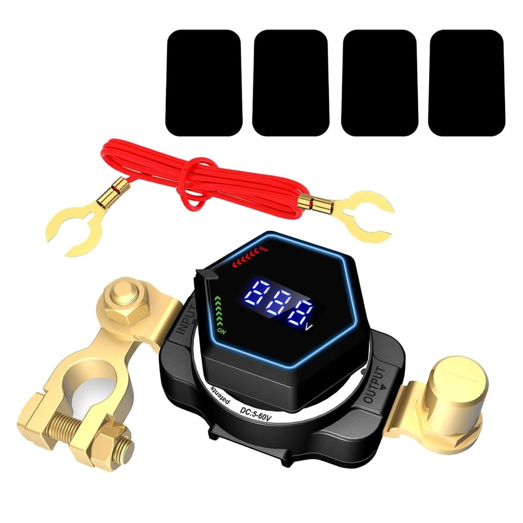 Corrosions Resistant Battery Disconnect Switches Voltage Display For Car Truck Waterproof Battery Disconnect Switches