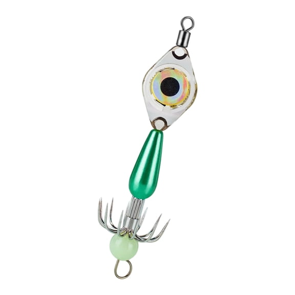 Corrosions Resistant LED Illuminated Fishing Rigs Double Hook for Increased Catches Rate Nighttimes Octopuses Angling
