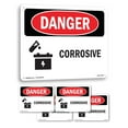 thumbnail image 1 of Corrosive OSHA Danger Rigid Plastic Sign 18 Inch x 12 Inch - 5 Pack, 1 of 8