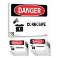 thumbnail image 1 of Corrosive OSHA Danger Vinyl Decal Label 18 Inch x 12 Inch - 10 Pack, 1 of 6