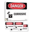 thumbnail image 1 of Corrosive OSHA Danger Vinyl Decal Label 5 Inch x 3.5 Inch - 5 Pack, 1 of 6