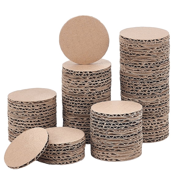 Corrugated Cardboard Sheets Pads for DIY Crafts Model Building Flat Round Tan 50x3mm DIY