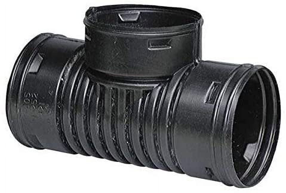 Black Polyethylene Corrugated Snap Tee for 4" Pipes