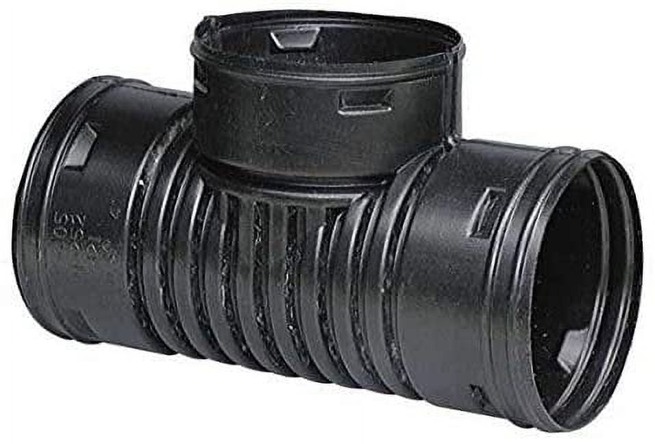 Black Polyethylene Corrugated Snap Tee for 4" Pipes