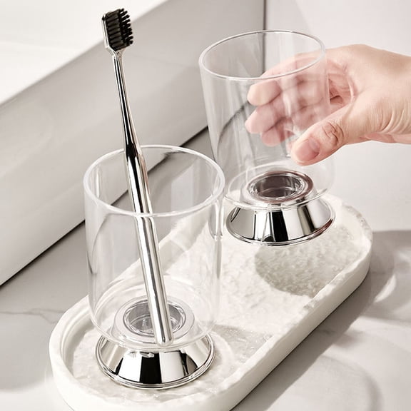 Corrugated Glass Mouthwash Cup, Elegant Footed Shape Clear Wave Texture Design, Drinking Mug, Water Container for Home Bathroom Kitchen Daily Mouthwash Drinking Use