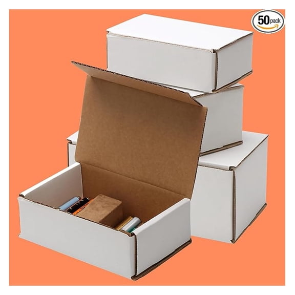 Corrugated Mailers White Tuck Shipping Boxes (9x4x4)