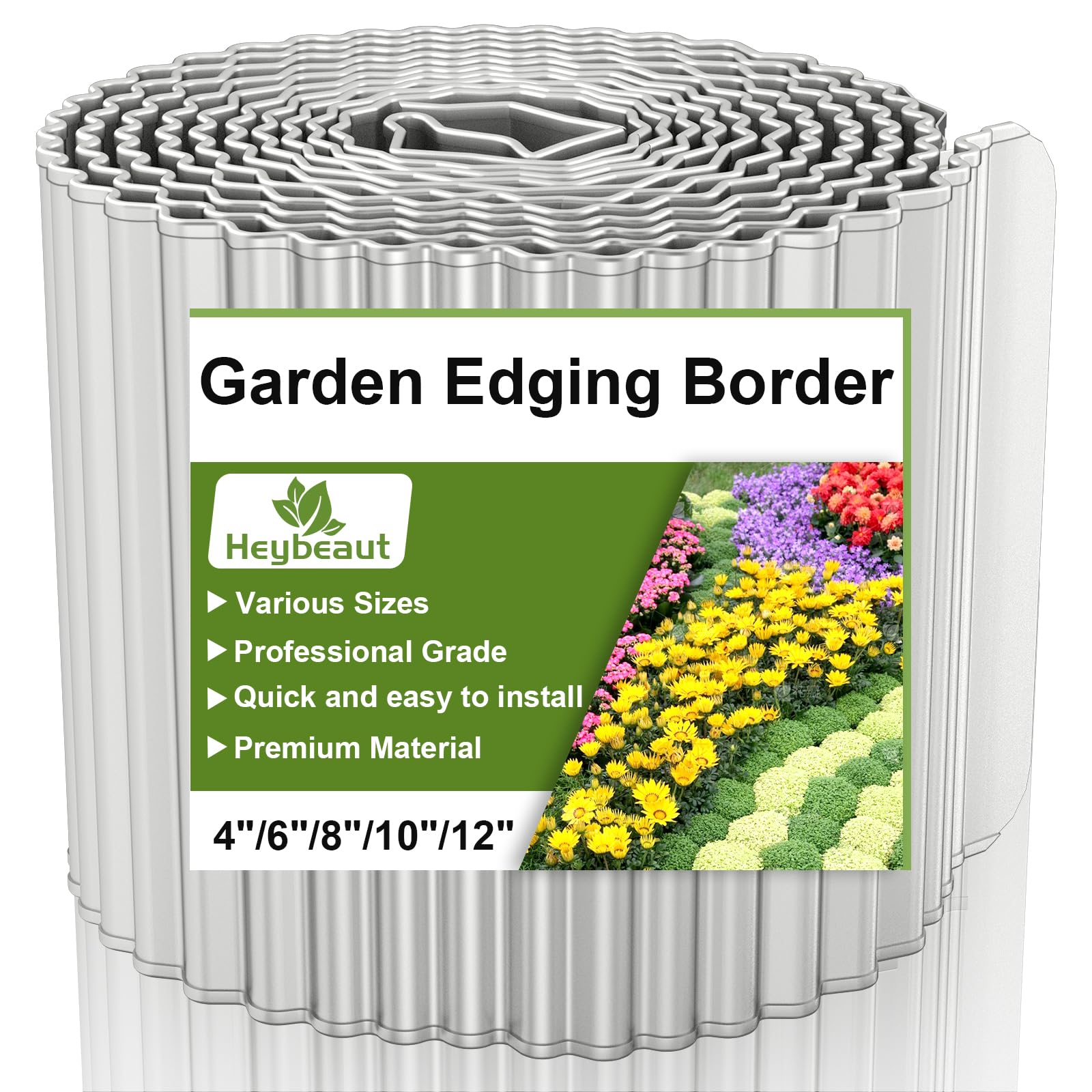 Corrugated Metal Garden Edging 12"x20' Galvanized Steel Border, Easy