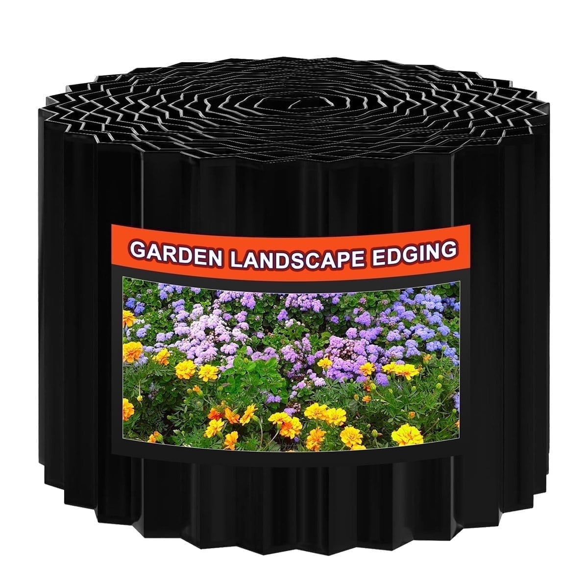 PUCACHI 20ft Metal Garden Edging, 6 Inch Tall Heavy Duty Landscape Edging, No Dig Corrugated Steel Border with Stakes for Flower Beds Lawn Pathways – Rust Resistant Black