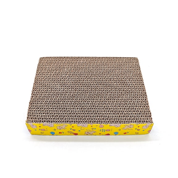 Corrugated Paper Cat Scratching Pad, Long-Lasting Scratch Board Mat for Indoor Cats Grinding Claws and Resting, a