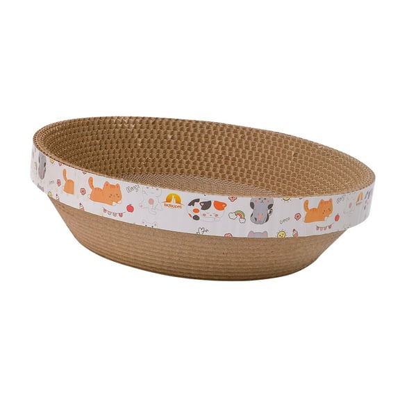 Corrugated Paper Cats Scratcher Interactive Toy Scratch Bowl for Kitty Kitten M