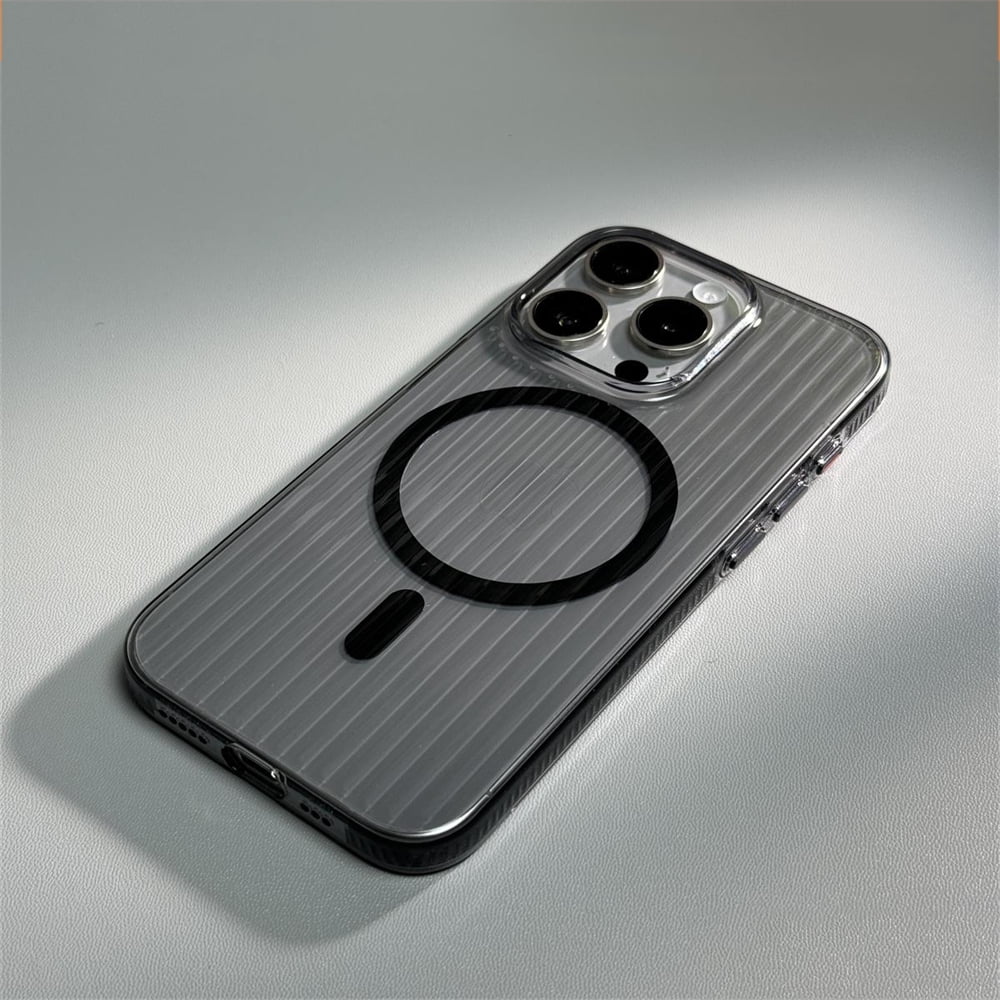 Corrugated Pattern HD Transparent Hard PC Case For iPhone 16 15 14 13