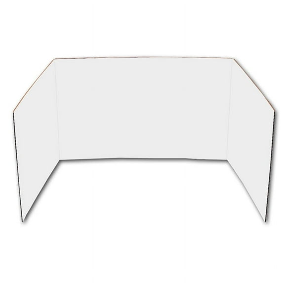 Corrugated Privacy Shield, 18" x 48", White, Pack of 24 | Bundle of 10 Packs