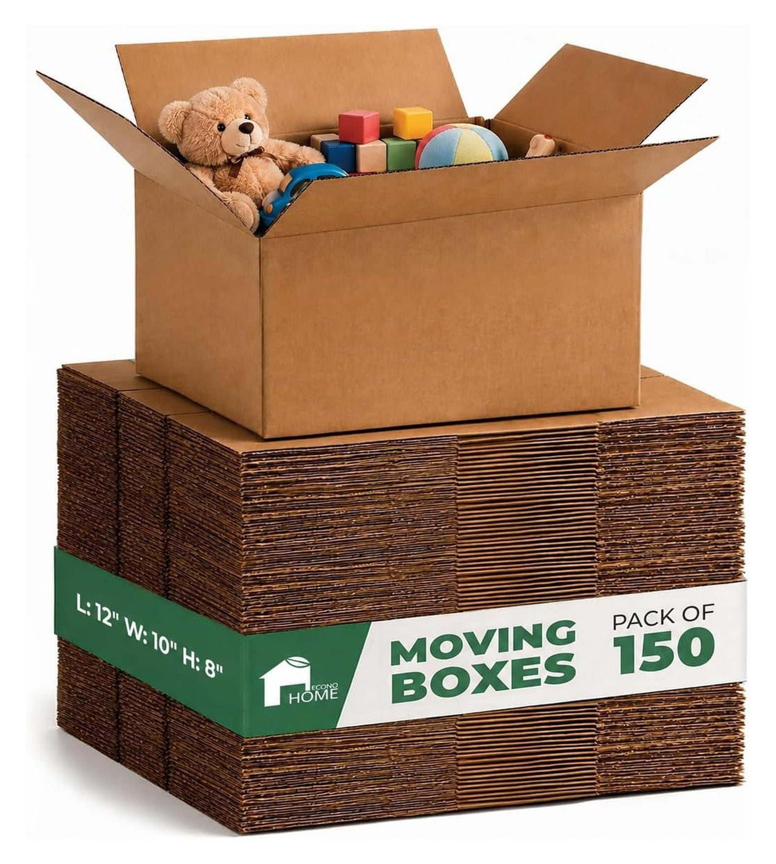 Corrugated Shipping Boxes 12x10x8 Heavy Duty Cardboard Moving Cartons ...