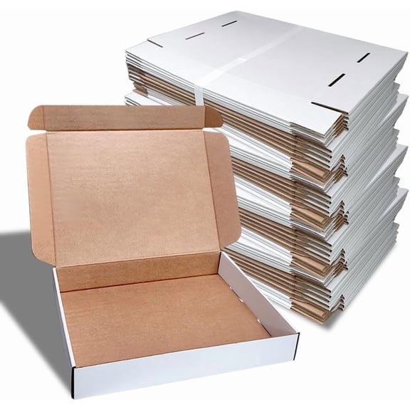Corrugated Shipping Boxes 6x4x3Inches, 60Pack  Cardboard Literature Mailers, Durable Small Business Mailing Boxes for Packaging & Shipping Supplies, White,Shipping boxes made from recycled paper