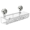 thumbnail image 1 of Corrugated Suction Cup Storage Holder Corner Shower Caddy Large Organizer Bathroom Shelf Clear Acrylic Shower Tray Shelves Inside Floating Shower Wall Shelf Bath Basket Rack Heavy Duty(White), 1 of 9
