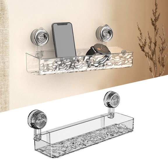 Corrugated Suction Cup Storage Holder Light Lu Xury Style Glacier Pattern Suction Cup Shelf No Drill Bathroom Suction Storage Bo X Suction Cup Storage Rack Without Punching Holes prom decorations