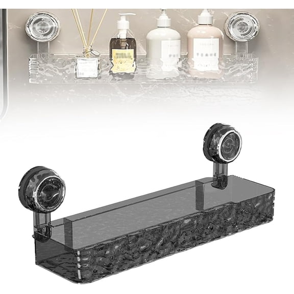Corrugated Suction Cup Storage Holder,Movable Shower Shelf Suction Cup,Shower Caddy Large Capacity Bathroom Organizer,No-Drill Wall-Mounted Storage Shelf