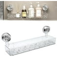 thumbnail image 1 of Corrugated Suction Cup Storage Holder,No-Drill Wall Mounted Storage Holder,Movable Suction Cup Shower Shelffor Bathroom Kitchen Storage Rack Shelf Showers Accessories(White)（1）, 1 of 7