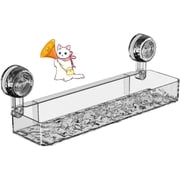 Corrugated Suction Cup Storage Holder, Suction Cup Bathroom Shelf, Light Luxury Style Glacier Pattern Suction Cup Shelf, No-Drill Wall Mounted Suction Cup Transparent