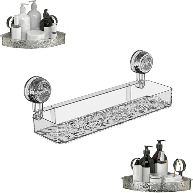 Corrugated Suction Cup Storage Holder, Thrivenget Shower Shelf, No ...